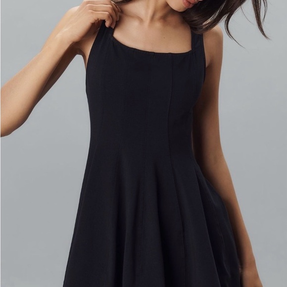 Maeve Anthropologie Black Flared Tank Top - Picture 3 of 5